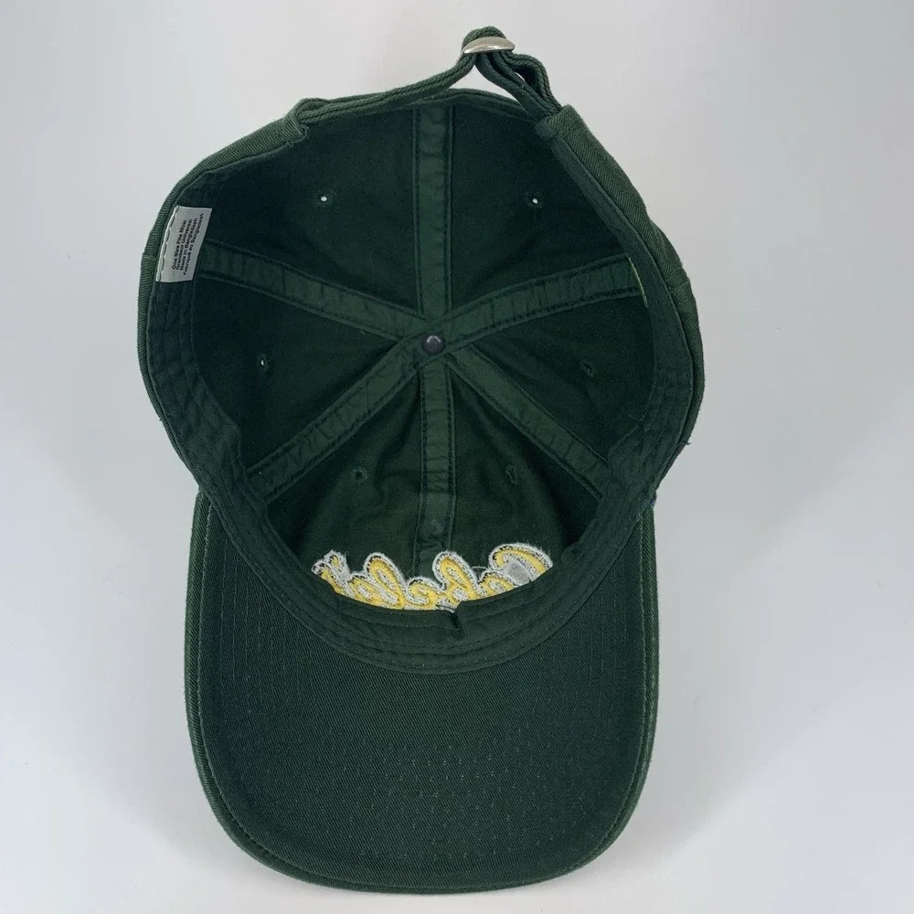Cabela's Hat Dark Green Yellow Logo Adjustable Strap OSFM Baseball Cap